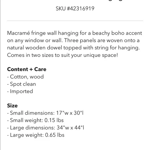 Fallon macrame wall hanging - Picture 2 of 4